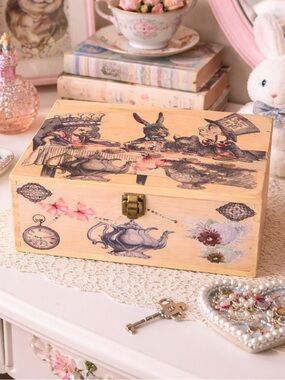 Alice in Wonderland Themed Wooden Box